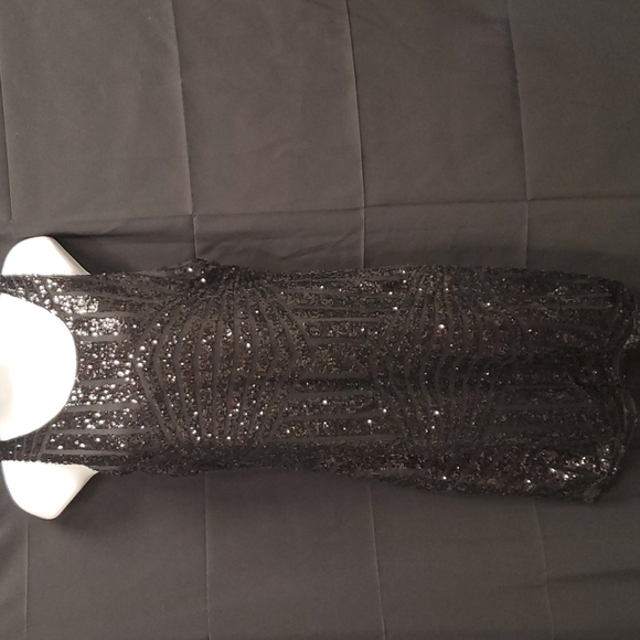 Rhapsody Dresses & Skirts - Rhapsody Black Sequin Midi Dress SZ LG